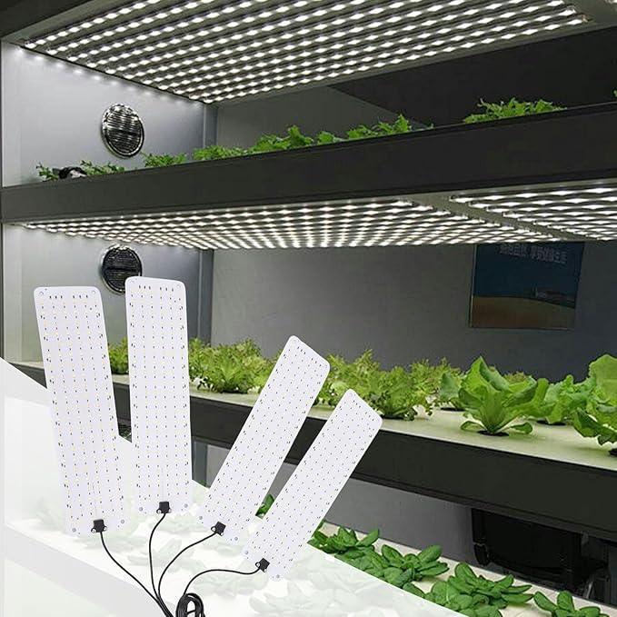LED Grow Light Full Spectrum Indoor Plant Growing Lamp with Timer High PPFD Energy Saving11.8x3.1inch Plant Grow Lights for Seed Starting Vegetables Flower (4 Head)