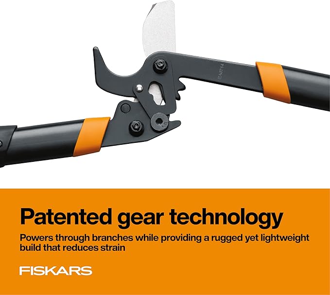 Fiskars 18-Inch Loppers for Tree Trimming Heavy Duty Sharp Bypass Steel Blade Tree Branch Cutter up to 1.5-Inch Diameter Cut Capacity PowerGear2 Technology Multiplies Power Hand Loppers