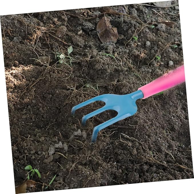 Yardwe 1 Set Mini Gardening Tools for Vegetable Planting Kit with Rake and Shovel Lightweight and Outdoor for Family Fun and Parent Interaction