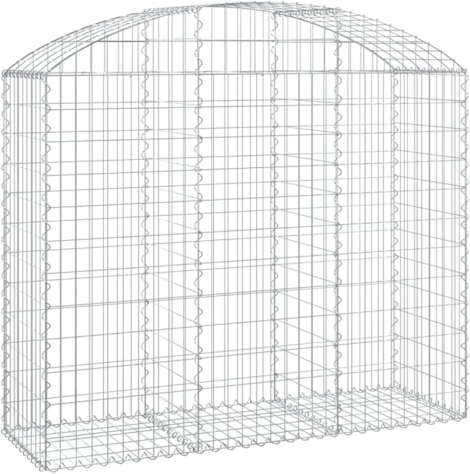 Gabion Basket Silver Galvanized Iron 59.1 x 19.7 x 55.1 inches Rectangular Metal Outdoor Planter for Retaining Walls Garden Beds Noise Reduction