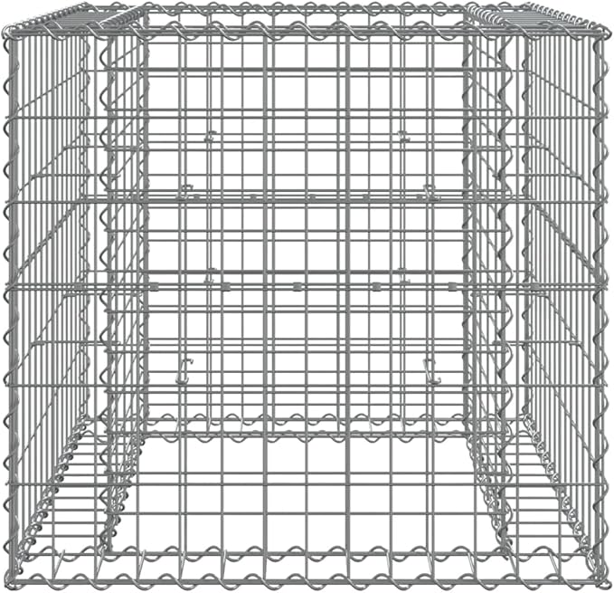 Gabion Basket SilverGardening PlantersPatio Raised BedsBackyard Raised BedsRaised Flower BedsGarden DecorationPlanter Boxesfor PatiosBalconiesLawnDecks27.6x27.6x25.6 Galvanized Iron