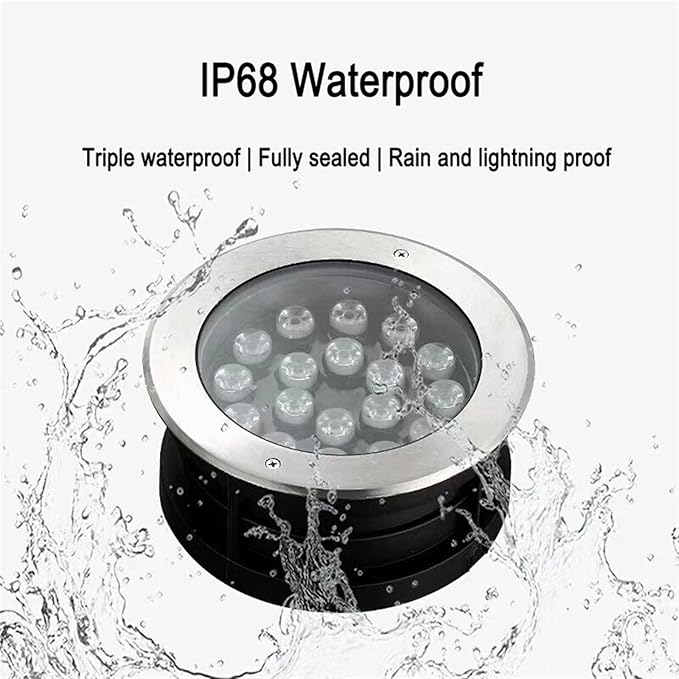 Outdoor Buried Lights - LED LED Fountain Light AC 24V Low Voltage Embedded Spotlight IP68 Waterproof Water Landscape Light Submersible Pond Light for UnderwaGreen-18W
