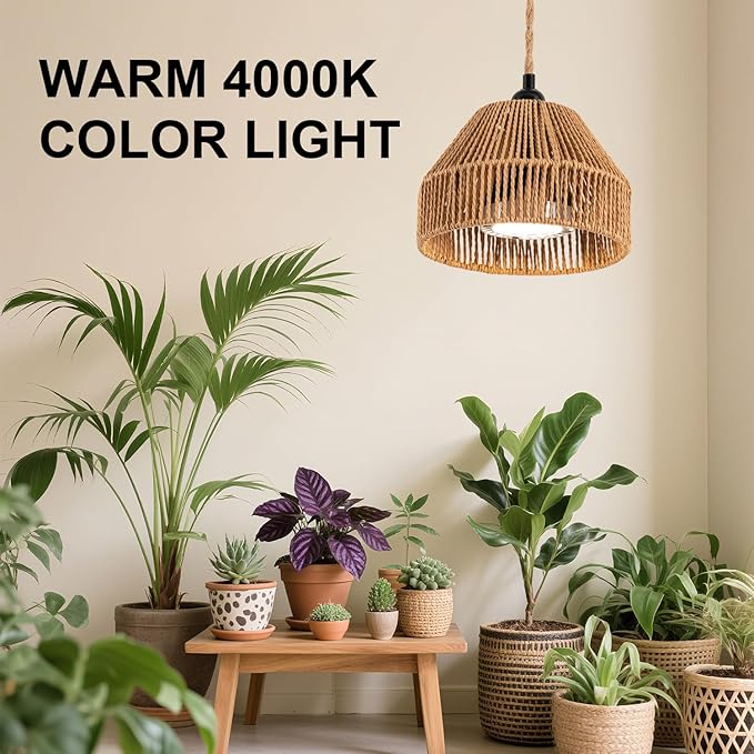 30W Suspended Indoor Plant Growth Light 24-Hour Cycle Timer 4000k Full Spectrum LED Suitable for Large Tall Plants Gardens Flowers and greenhouses Suspended Plant Pendant Light