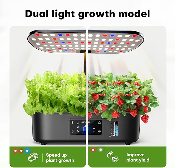 Indoor Garden Hydroponics Growing System 60 Pods Vertical Garden with LED Grow Light - Plant Germination Kit Aeroponic Veggie Flower Fruit Growth with Smart Socket &amp Pump System for Home