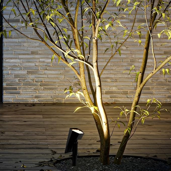 Solar Spot Lights Outdoor Adjustable Brightness &amp Angle IP65 Waterproof Landscape Lighting with 12 LEDs Solar Powered Modern Lamp for Garden Lawn Courtyard (SpotlightColoful Light)