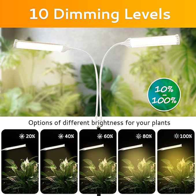 420 LED Grow Lights for Indoor Plants Full Spectrum LED Plant Light with Stand Adjustable Height Plant Grow Lights with Auto 4/8/15/H Timer for Indoor Tall Plants.