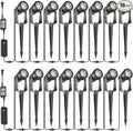 SUNTHIN Outdoor Landscape Lighting with Dusk to Dawn Sensor Controller 16 Pack