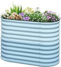 KING BIRD Raised Garden Bed 2.85 ft Tall 6 in 1 Galvanized Planter Garden Box Outdoor for Gardening Deep Root Vegetables Flowers 47.2X23.6X34.2 in Light Blue