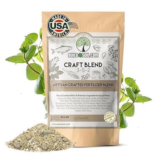 BuildASoil Fertilizer for Vegetable Garden and Organic Plant Food | Hand-Crafted Organic Fertilizer with 15 Premium Ingredients | Ensures Larger Plants and More Fragrant Flowers (10 LB - Medium Bag)