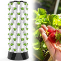 Hydroponics Growing kit 48/64/80Holes Vertical HydroponicTower Self-Watering Growing kitIndoor Planting Vegetable Garden Germination Kit with Water Pump Net Pots(6floors)