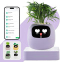 Smart Planter with App Control Self-Watering AI Plant Pot with LCD Display Interactive Desk Plant Companion for 100+ Plants Smart Indoor Planter with Pomodoro Timer80ml ReservoirCalendar-Purple