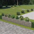 Outdoor Garden Gabion Wall Gabion Stone Basket Planter Raised Vegetable BedSteel Garden Decoration Galvanized Steel 177.2x11.8x19.7 -AA