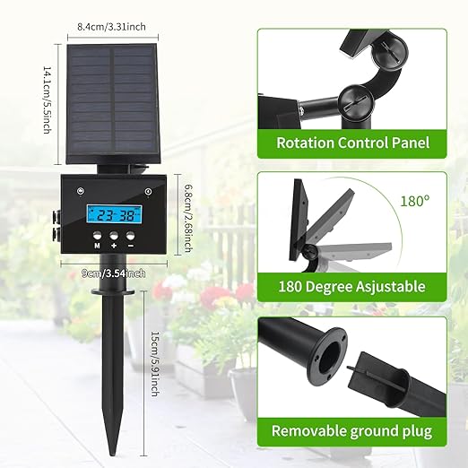 Solar Drip Irrigation System Automatic Irrigation System for Outdoor Gardening2200mA Battery and rain Sensing Functionfor courtyards Balconies Gardens 10 Potted Plants
