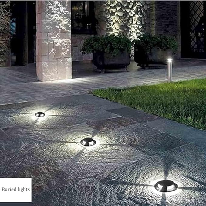 LED Recessed Ground Spotlight - Garden Buried Lights - 4 Sides Light Emitting Waterproof IP65 Recessed In-Ground Lamp for Courtyard Pathway Landscape Lamp(Blue6W-24V)