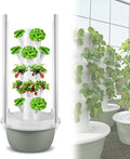 Hydroponics Tower Garden Hydroponic Growing System Aeroponics Growing Kit Indoor Herb Garden Kit with Hydrating Pump Controller for Herbs Fruits C(28Pots)