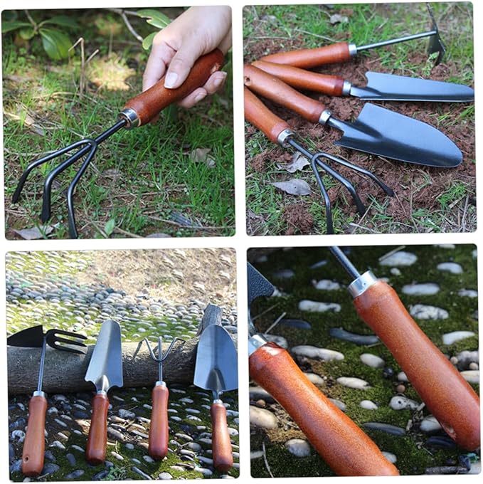ibasenice 1set Small Garden Tool Gardening Supplies Trowel Rake Hoe Scoop for Planting Weeding and Soil Loosening Your Backyard Flowerbed