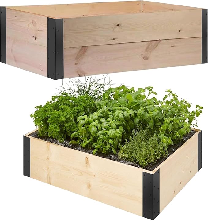 Set of 8 Raised Garden Bed Corner Brackets with Screws for 20-24 Bed Rust Resistant Raised Bed Corners and Metal connectors 11 x 3 x 3 for Garden Vegetable Planter