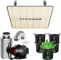 VIVOSUN VS1000 LED Grow Light with Ventilation Kit 4 Inch 190 CFM Inline Fan with Speed Controller 4 Inch Carbon Filter and 8 Feet of Ducting and 5-Pack 3 Gallon Plant Grow Bags