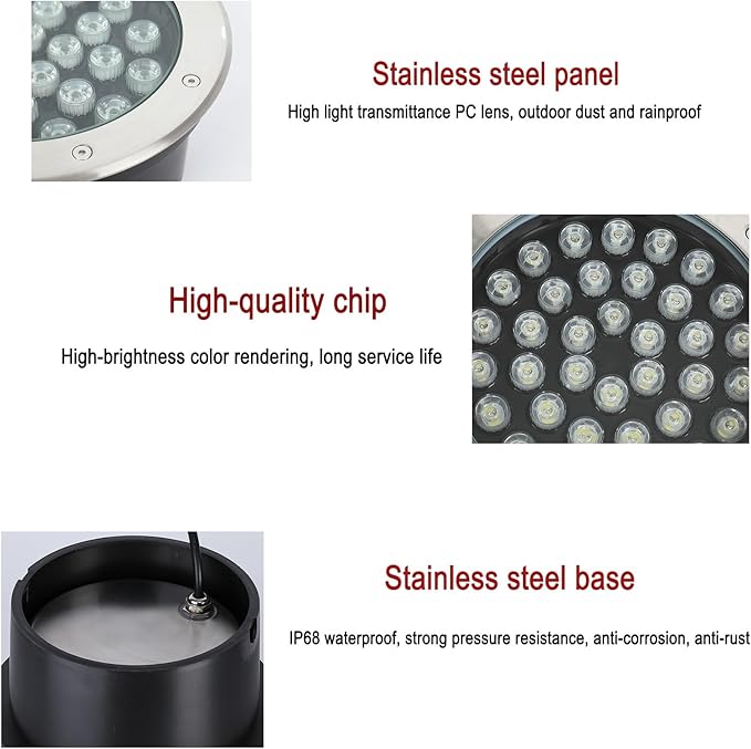 Outdoor Buried Lights - LED Underwater Light AC 24V Low Voltage Embedded Spotlight IP68 Waterproof Water Landscape Light Can Be Used Underwater for A Long TiWhite-9W