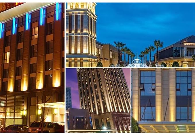 LED Beam Spotlight 111V-240V Long Range 180° Rotation Spotlight IP66 Outdoor Waterproof Narrow Beam SpotlightVilla Led Beam Landscape Projection LightsWarm White 1200W(111V)