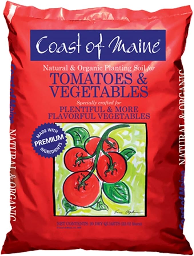 Soil Builder Organic Worm Castings Fertilizer and Coast of Maine Tomato Vegetable Garden Combo Pack 360 Pounds with Wooden Raised Garden Bed Planter