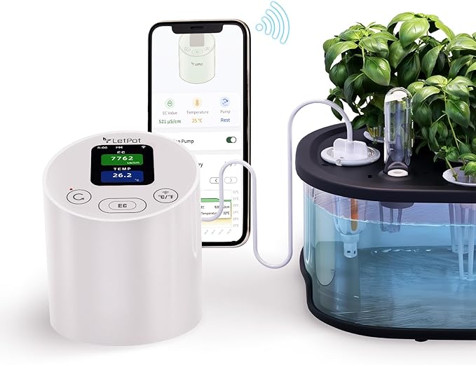 LETPOT LPH-Air Hydroponics Growing System and EC &amp Temperature Meter with APP