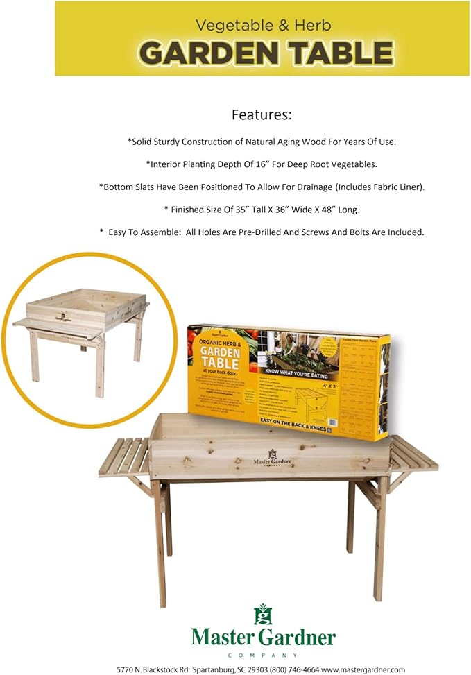 Soil Builder Organic Worm Castings Fertilizer and Coast of Maine Tomato Vegetable Garden Combo Pack 360 Pounds with Wooden Raised Garden Bed Planter