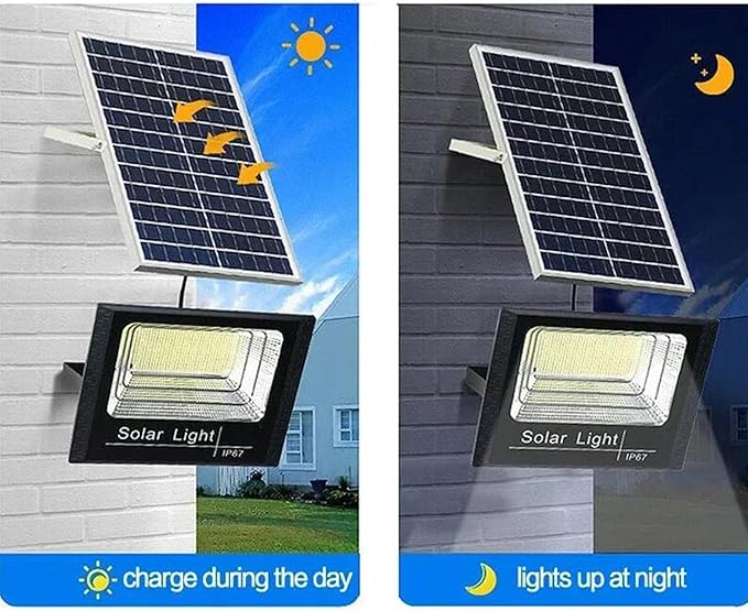 Solar Projection Light 300W LED Spotlight Outdoor Waterproof Reflector With Remote Control for Garage Terrace Courtyard Garden