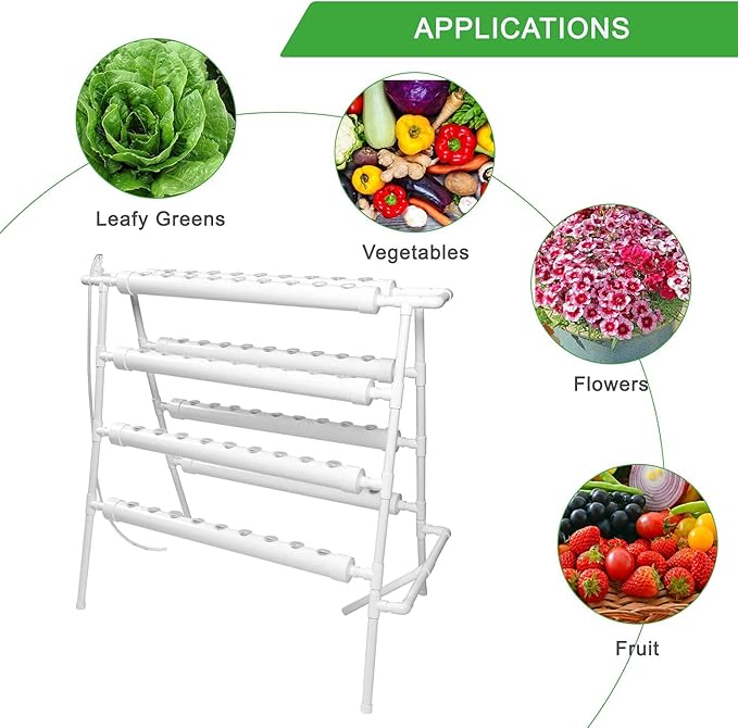 Hydroponic Planting Kit Hydroponic Soilless Plant Cultivation System Vegetable Planting Kit 72 Site 8 Pipe NFT PVC Hydroponic Pipe Balcony Garden Planting Kit
