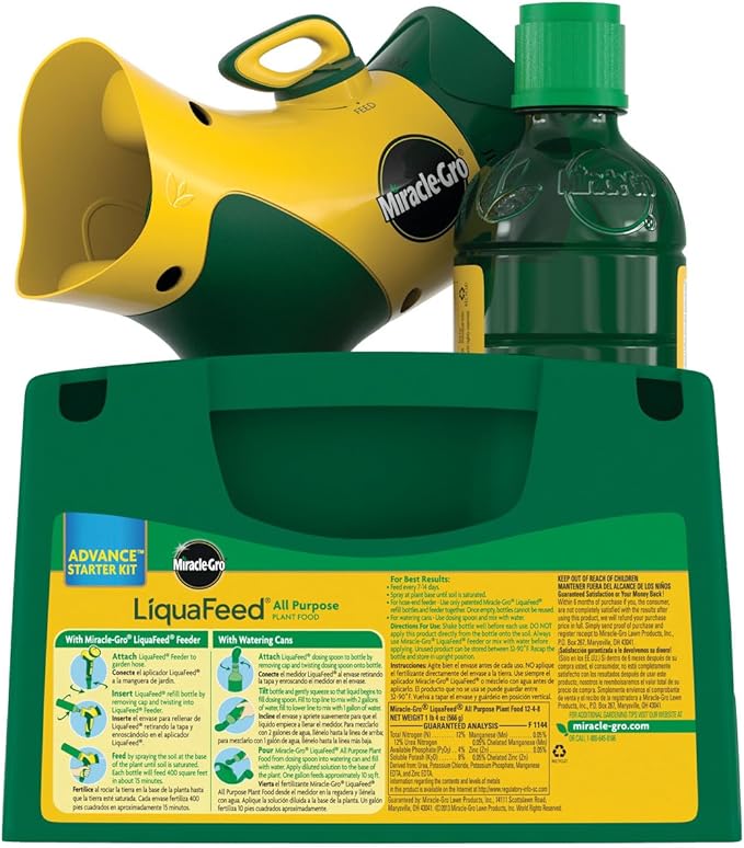 Miracle-Gro 1016111 LiquaFeed Advance Starter Kit with Garden Feeder (6 Pack) 16 oz