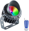 Led Beam Light - RGB Color Changing Rotation Spotlight AC12V COB Tree Outdoor Flood Light Garden Villa Courtyard Lawn Landscape Light(18w)
