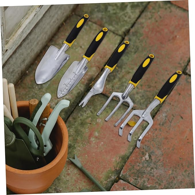 POPETPOP 1set Garden Tools Set Handle Shovel Hand Trowel Spading Fork for Planting Ergonomic Grip for Gardening Indoor Plant Care