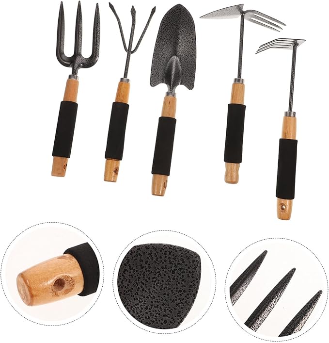 1set Ergonomic Garden Tool Set Planting Shovels and Rakes for Weeding Digging and Aeration Compact and Gardening Supplies Handles