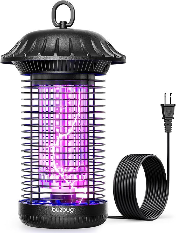 Buzbug LED Bug Zapper Indoor Outdoor Up to 50000 Hours Lifespan Lamps 6.5 ft Power Cord High-Voltage Mosquito Zapper Fly Trap Mosquito Trap Fly Killer Fly Zapper -MO008C