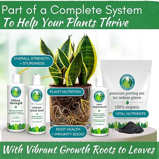 Organic Indoor Plant Soil – Enhanced Drainage &amp Optimal Nutrient Content for Healthy Roots &amp Fast Growth | Made in USA | Large 7.5L Bag
