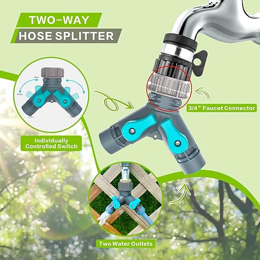 98FT Drip Irrigation System Kit with Quick-Connect Design Automatic Drip Irrigation Kits with Adjustable Nozzles Durable Hoses for Outdoor Plant Watering in Garden Greenhouse Patios