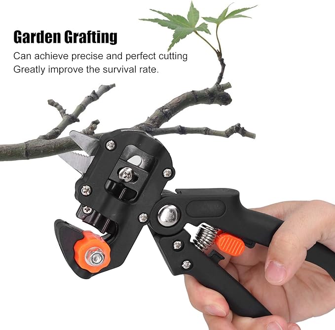 Respicefinem Garden Grafting Tool Set for Precise Plant Tree Branch Cutting with Abs Material Ideal for Gardening Enthusiasts Red (Black)