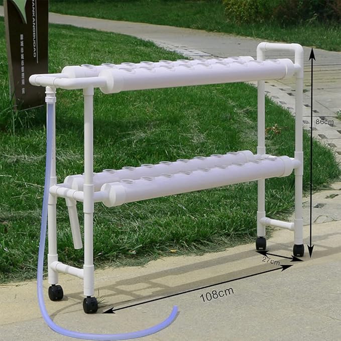 Hydroponic Grow Kit 2 Layers 36 Plant Sites 4 PVC Pipes Indoor Hydroponics Growing System for Leafy Vegetables63MM Planting Tube (75mm Planting Tube)