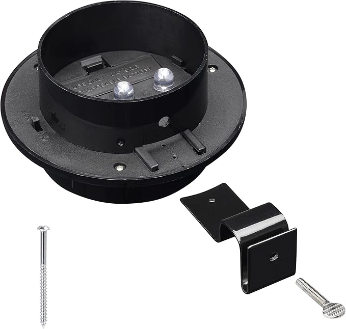Yescom Solar Gutter Light Outdoor Waterproof 3 LED Deck Fence Lights with Bracket Wall Garden Stair Yard Black 6Pcs