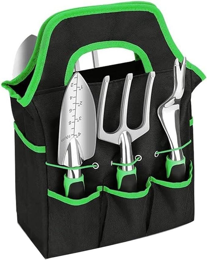 Haofy Ergonomic Gardening Tools Set Comfortable Grip Garden Weeding Landscaping Kit with Magnesium Aluminum Alloy Tote Bag Gloves for Gardeners Enthusiasts