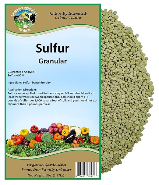 Organic Elemental Sulfur Fertilizer 90% 5 Pounds Acidic Soil Amendment Hydrangea &amp Blueberry Fertilizer Ideal for Garden Soil &amp Lawn Care - Lancaster Agricultural Products
