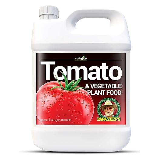 Covington Organic Liquid Tomato &amp Vegetable Fertilizer (32oz) – Easy-to-Use Water-Soluble Plant Food for Tomatoes Peppers and Edibles – Natural Garden Nutrients