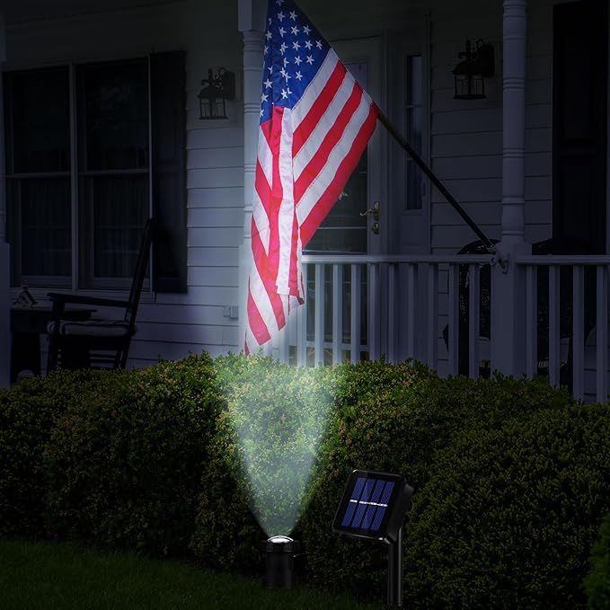 2 Sets Solar Spot Lights Outdoor 10.2ft Cable Landscape Lights Solar Spotlight Lawn Lights Solar Pond Lights Auto On/off 6 LED Waterproof Adjustable for Garden Yard Pool