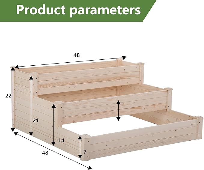 PayLessHere Wooden Garden Bed Raised Planter Box Outdoor Patio Gardening Planter and Indoor Elevated Garden Grow Box for Vegetable Flower