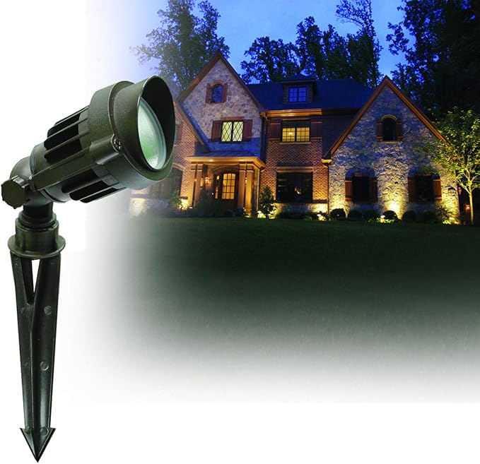 Westgate LED Low Voltage Landscape Spotlight - 12 Volt AC/DC Garden Light - Integrated LED - 400 Lumens - All Accessories Included (6 Watt 5000K Cool White)