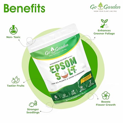 Go Garden Epsom Salt Magnesium Sulphate | Micro- Nutrient for Plants | Fertilizer for Plant Growth Vegetables and Plant Nutrient Terrace Garden- 0.5 Kg