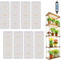 Garpsen Grow Light 8-Panels 6000K Full Spectrum Plant Lights for Seed Starting with Auto Timer 6/12/16H 5 Dimmable Levels &amp 3 Color Modes 1104 LEDs Grow Lamp for Under Cabinet and Plant Stand