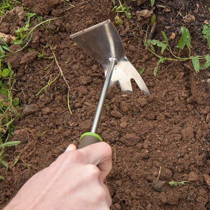 Gardening Ergonomic Gel Hand Tool Bundle: Trowel Hand Cultivator Weeder Hoe