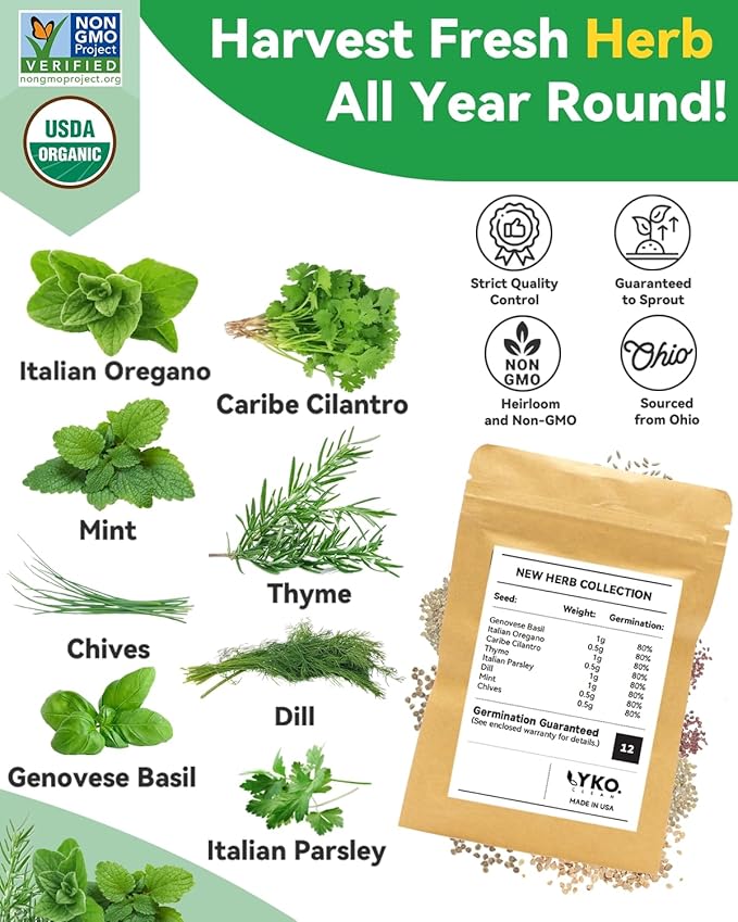 LYKOCLEAN Herb Seed Pod Kit(8-Pod) with Salad Greens Seed Pod Kit(7-Pod)