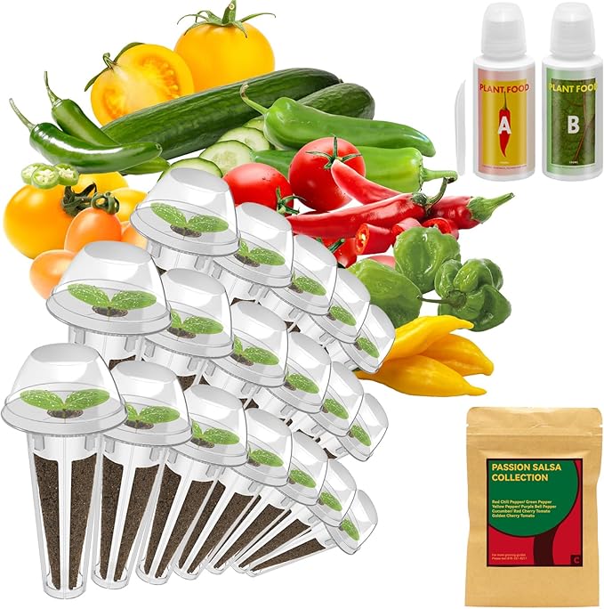 inbloom Salsa Seed Pod Kit for Aerogarden Hydroponics Growing System Kit 18-Pods (350+ Seeds Included Cherry Tomato Pepper &amp Cucumber) Grow Anything Hydroponic Supply for IDoo Ahopegarden